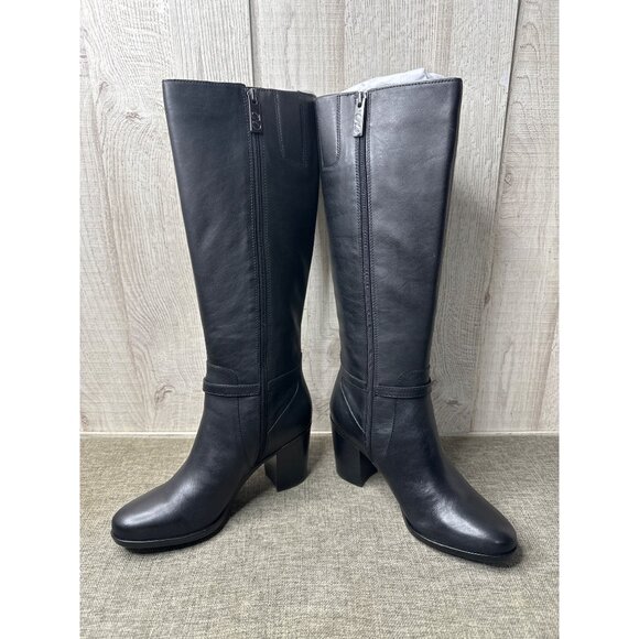 Naturalizer Kalina Womens Size 10 Black Leather Knee-High Boots With Block Heel - Picture 7 of 11